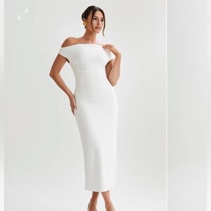 ALAYNA
Recycled Nylon Midi Dress - White
